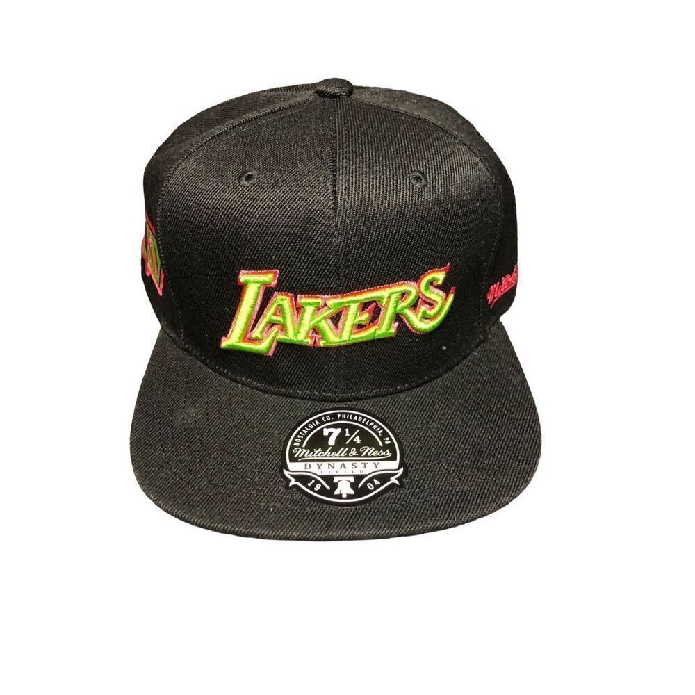 Mitchell & Ness Los Angeles Lakers Color Bomb Fitted Cap Hat Size 7 1/4